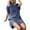 Blue, variant on Viikei Short Sleeve Dress for Women Dress Tops Womens Tops Dressy Casual Women Summer Casual Solid Short Sleeve Dress Neck Linen Dress
