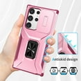 thumbnail image 6 of Phone Case for Samsung Galaxy S25 Edge Case with Sliding Camera Cover, with 360° + 100° Free Rotation Metal Finger Ring Bracket, Fit Magnet Car Mount, 2 In 1 Case Cover for Galaxy S25 Edge, Pink, 6 of 8