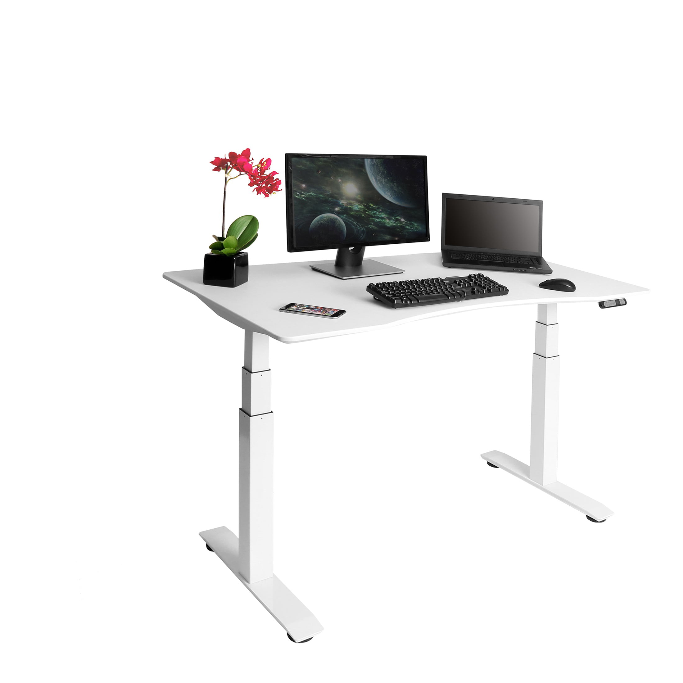Wooden Seville Height Adjustable Standing Gaming Desk for Streamer