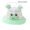thumbnail image 3 of Xfvqtps Toddler Bucket Hat Cute Animal Frog Design Wide Brim Mesh Sunshade Sun Protection Breathable Soft Outdoor Sun Hat for 1-4 Years Green, 3 of 7