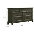 thumbnail image 5 of Ston 63 Inch Wide Dresser Chest, 7 Drawers, Pewter Handles, Wood, Gray, 5 of 5