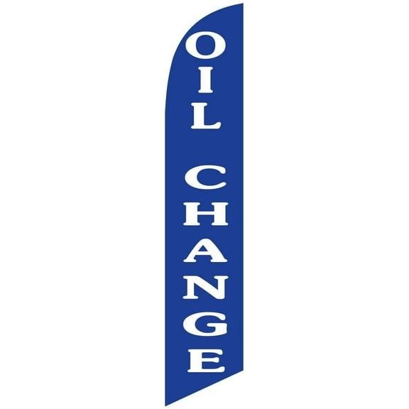 Oil Change blue Feather Banner Swooper Flag -No Wind Required- Replacement FLAG ONLY