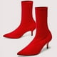 thumbnail image 2 of Botas de calcetín de otoño para mujer, tacones altos de tela elástica, botines con punta estrecha, zapatos de tacón de aguja para mujer-AM, 2 of 5