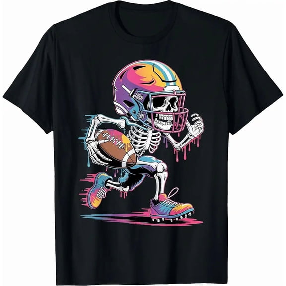 Halloween Skeleton Football Drip Dripping Boys Youth Kids T-Shirt