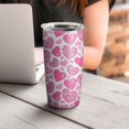 thumbnail image 4 of 20oz Insulated Tumbler, Travel Coffee Tumbler with Lid, Cup Holder Friendly Travel Coffee Mug, Stainless Steel Thermos, 20 Oz Tumbler, Reusable Insulated Coffee Mug with Lid ( Pink Love ), 4 of 7