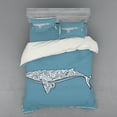 thumbnail image 2 of Ambesonne Nautical Bedding Set 3 Pcs, Embellish Whale, Twin, Slate Blue and White, 2 of 3