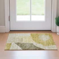Addison Rugs Mayfield Washable Transitional Abstract Gold Rectangle Rug, 1'8" x 2'6"