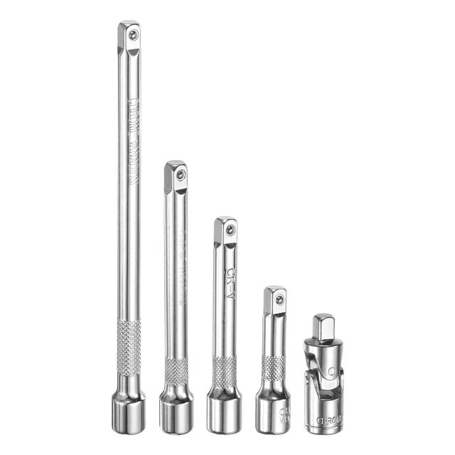 Uxcell 2" 3" 4" 6" Socket Extension Set with 1/4" Drive Universal Joint Socket 5 Pcs