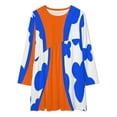 thumbnail image 2 of Blue And Orange Loose Dress Evening Dress Summer Dresses for Women Luxury Dress Long Sleeved Dress, 2 of 4