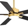 thumbnail image 4 of 52-in Black Color-changing Indoor Chandelier Ceiling Fan with Light and Remote (5-Blade) Gold, 4 of 5