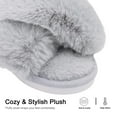 thumbnail image 4 of Ecetana Women's Fuzzy Slippers Cross Band Memory Foam House Shoes Open Toe, 4 of 7