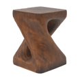 thumbnail image 6 of Twist Shape Side Table with Wood-Like Texture - Antique Brown, 6 of 10
