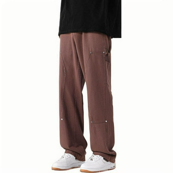 HOMADLES Men's and Big Men’s Jogger Sweatpants Pocket Athletic Pant for Men Drawstring Wide Leg Jogger Pants Coffee XL