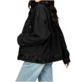 thumbnail image 6 of Edvintorg Denim Jacket for Women Fall Winter Fashion Loose Casual Jean Jackets with Pocket Button Down Women's Clothes Black L, 6 of 8