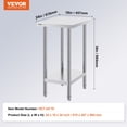 thumbnail image 6 of VEVOR Stainless Steel Prep Table, 24 x 18 x 34 Inch, 640 lbs Load Capacity, Heavy Duty Metal Worktable with 3 Adjustable Height Levels, Commercial Workstation for Kitchen Garage Restaurant Backyard, 6 of 9