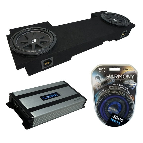 02-13 GMC Sierra HD Crew Truck Kicker Comp C10 Dual 10 Sub Box & HA-A800.1 Amp