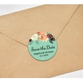thumbnail image 3 of Darling Souvenir Round 45 Pcs Floral Save The Date Stickers Wedding Personalized Bride Groom Names And Date Envelope Seals - Mint, 3 of 4