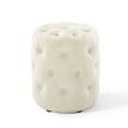 thumbnail image 2 of Modway Amour Tufted Button Round Performance Velvet Ottoman in Ivory, 2 of 6