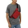 thumbnail image 4 of Japuie Red Glitter Print Layer Fanny Pack with Adjustable Shoulder Strap,Double-Layer Waist Bag,Travelling Fanny Pack,Square Double Layer Waist Bag,for Exercise Running Travel Hiking, 4 of 7