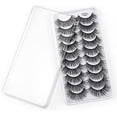 thumbnail image 2 of Kit de 10 pares de pestañas postizas, pestañas postizas 3D, pestañas largas naturales y esponjosas, pestañas postizas de banda suave reutilizables, extensión de pestañas de maquillaje negro de lujo, 2 of 5
