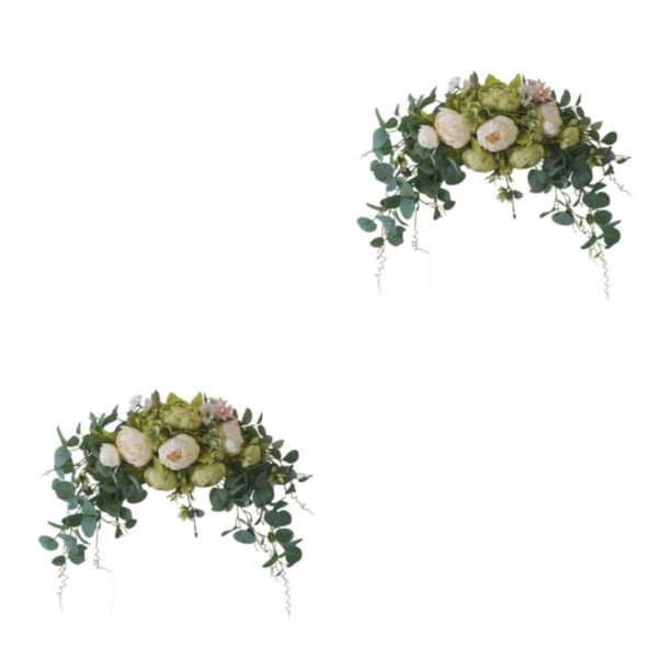 Yuarrent Interior o exterior embellece el espacio habitable con seda de aplicación amplia de guirnalda de flores artificiales Type1 NO1