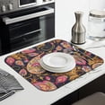 thumbnail image 3 of Chic Paisley Pattern Kitchen Drying Mat Super Absorbent Microfiber Pad Floral Geometric Print Heat Resistant Foldable & Reusable, 3 of 5