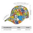 thumbnail image 2 of Rateoe Various Balls Pattern Baseball Cap Outdoor Cap Mountain Dad Hat - Unstructured Soft Cotton Cap-Adjustable UV Protection Cap, 2 of 6