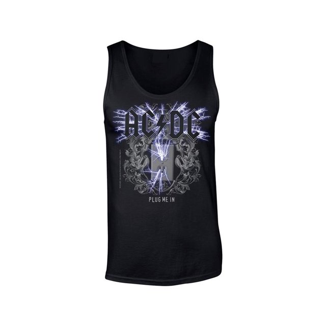 AC/DC - Camiseta Sin Mangas Plug Me In para Hombre (Negro)
