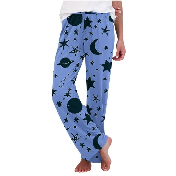 Jamicy Cooling Pajamas for Women Comfortable Casual Cartoon Printed Pajama Pants Women's Home Wear Pajama Long Pants Halloween Gifts