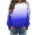 thumbnail image 2 of 2023 Chandail en Molleton de Mode pour Femmes 50 % de Rabais Liquidation Femmes Manches Longues Décontracté Dégradé Jour Imprimé Col Rond Chandail en Molleton Col Rond chandail Tunique Hauts, 2 of 5