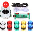 thumbnail image 1 of Encodeur USB Sans Délai pour Jeux PC Joystick Rouge + 10x Boutons-Poussoirs LED Illuminés 5V pour Kits Arcade Joystick DIY Pièces Mame Raspberry Pi 2 3 3B, 1 of 5