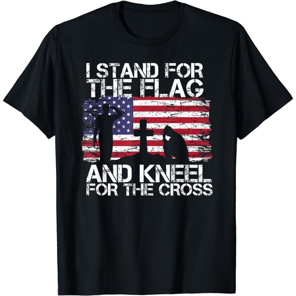 I Stand For The Flag And Kneel For The Cross US Flag Shirt