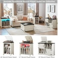 thumbnail image 5 of Large Record Player Stand with Vinyl Storage Up to 450 Albums, 39 Inch Farmhouse Rustic Wood White Storage Cabinet with Barn Doors, Vintage Mid-Century Turntable Stand for Bedroom, Living Room, 5 of 8