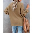 thumbnail image 3 of HSHDLDF Women's Oversized Sweaters Batwing Long Sleeve Loose V Neck Button Henley Tops Pullover Knit Jumper, 3 of 5