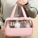 thumbnail image 5 of Bolsa de cosméticos transparente con costura, bolsa de cosméticos de baño de PVC, PU, impermeable, gran capacidad, setrosa, 5 of 5