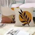 thumbnail image 4 of LAICAIW Boho Pillow Covers 22x22 Inch, Mid Century Sunrise Throw Pillow Covers Abstract Black Leaves Square Cotton Linen Terracotta Couch Pillowcases, Set of 4 (No Inserts), 4 of 7