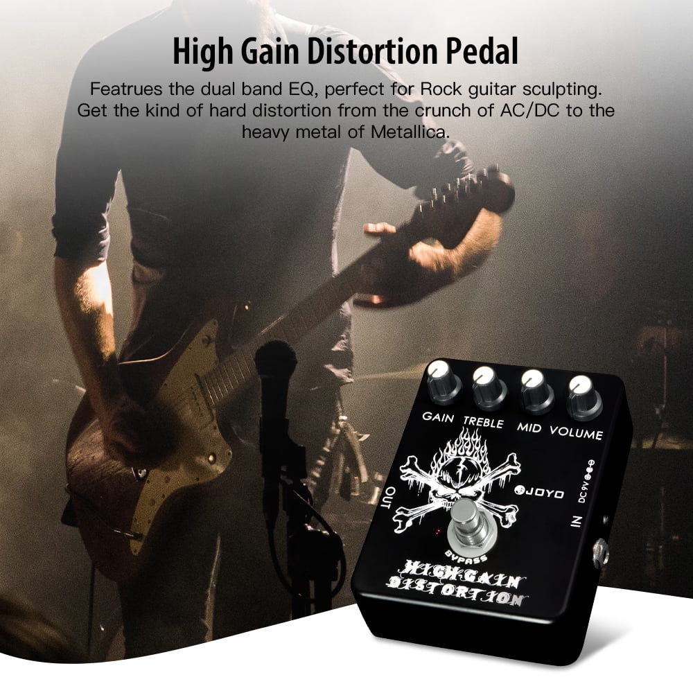 JOYO Versatile Distortion Effect Pedal, High Gain Tone from Blues Rock to Thrash Metal, Compact Design for Home Practice