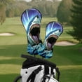 thumbnail image 5 of Golf Club Head Covers Blue Shark Waterproof Leather Golf Head Covers for Men Women Driver Head Cover Fairway Headcover for Golf Lovers, 5 of 7