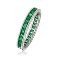 thumbnail image 6 of Ross-Simons 1.40 ct. t.w. Simulated Emerald Eternity Band in Sterling Silver, Women's, Adult, 6 of 6