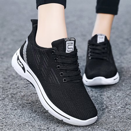 

Quealent Running Shoes For Women Women s Walking Shoes Slip-on - Sock Sneakers Ladies Nursing Work Cushion Mesh Casual Running Jogging Shoes Black 7