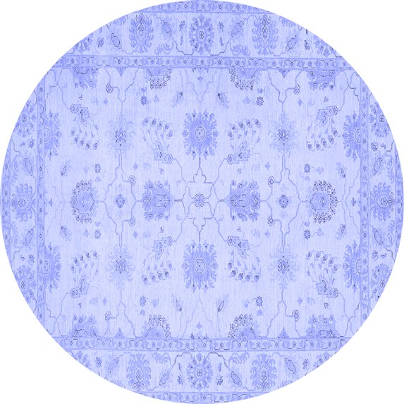 Ahgly Company Indoor Round Oriental Blue Traditional Area Rugs, 3' Round