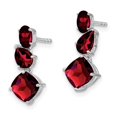 thumbnail image 2 of Auriga Fine Jewelry 14K White Gold Garnet Dangle Earrings for Women, 2 of 6