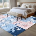 thumbnail image 4 of 8'x10' Area Rugs, Blue Pink Floral Indoor Outdoor Area Rug for Living Room Bedroom, Farmhouse Vintage Botanical Washable Bathroom Rugs Kitchen Floor Carpet Mats Home Decor Aesthetic, 4 of 8