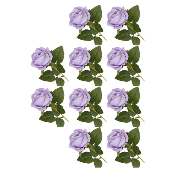 Arreglo de flores artificiales Toystoory de plástico 10 piezas para bodas decoración morado claro