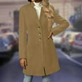 thumbnail image 6 of Wutalume Women's Fashion Long-Line Slim-Fit Coat Solid-Colour Long-Sleeved Outerwear, Elegant Wool Blend, Perfect for Fall and Winter, Office and Casual Occasions,Khaki XL, 6 of 7