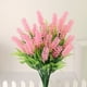 thumbnail image 4 of Flores artificiales de lavanda al aire libre | Decoración floral de plástico de 5 ramas Blanco, Rosa, Rosa caliente 12.5in Resistente a los rayos UV Impermeable | Acento de jardín, patio, porche |, 4 of 6