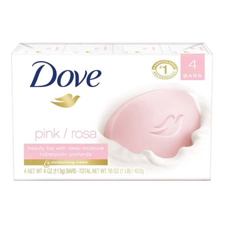 Dove Bar Soap Pink/Rosa 3.75oz 4 Count (Pack of 3)