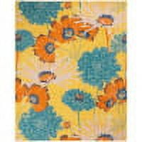 Nourison Allur Floral Yellow Multicolor 7'10" x 9'10" Area Rug, (8x10)
