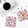 thumbnail image 4 of Kdxio Watercolor Flowers Funny Coasters,4 Pcs Leather Coasters,Housewarming Gifts,Protect Furniture from Water Marks Scratch and Damage, 4 of 8