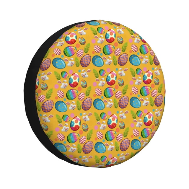 Fotbe Easter Funda de Llanta de Repuesto con Estampado, Engrosada, Ajuste Universal para Jeep, Remolque, RV, SUV, Camión-14 inch